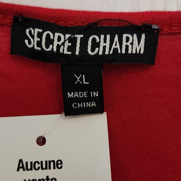 NWT XL Secret Charm Red faux wrap top very soft. - Picture 4 of 5